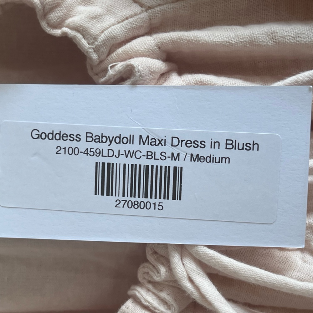 Worth collection Goddess babydoll whimsical maxi dress 
Blush color size medium - Picture 2 of 7